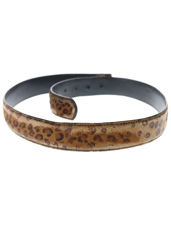 Chrome Hearts 1.5 Strap Leopard Pattern Scroll Rebe Roulis Betts Leather Belt
